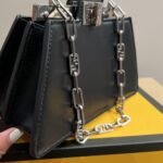 Fendi Peekaboo Cut Leather Bag Black 23cm - Image 5