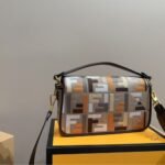 Fendi Baguette Multicolor Canvas Bag With FF Embroidery 25cm 8BR600ANH4F1MQL - Image 3