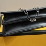 Fendi Peekaboo Cut Leather Bag Black 23cm - Image 6