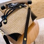 Fendi By The Way Straw Bag Beige And Black 25cm 8BL146AF2XF1E1I - Image 3