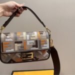 Fendi Baguette Multicolor Canvas Bag With FF Embroidery 25cm 8BR600ANH4F1MQL - Image 2
