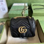 Gucci Marmont Mini Bag Black 18cm ‎739682 AABZC 1000 - Image 2