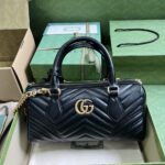 Gucci Marmont Small Top Handle Bag Black 27 cm 746319 AABZB 1000 - Image 2