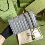 Gucci Marmont Mini Matelasse Bag Grey 20cm - Image 3