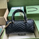 Gucci Marmont Small Top Handle Bag Black 27 cm 746319 AABZB 1000 - Image 3