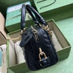 Gucci Marmont Small Top Handle Bag Black 27 cm 746319 AABZB 1000 - Image 5