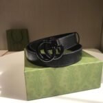 Gucci GG Marmont Thin Belt Black Leather 414516 18YXV 1000 - Image 6