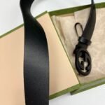 Gucci Selleria Leather Belt Black 368186 BGH0V 1000 - Image 9