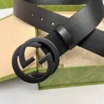 Gucci Selleria Leather Belt Black 368186 BGH0V 1000 - Image 5