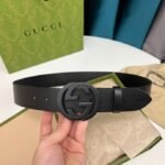 Gucci Selleria Leather Belt Black 368186 BGH0V 1000 - Image 4