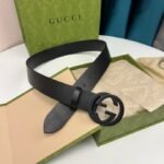 Gucci Selleria Leather Belt Black 368186 BGH0V 1000 - Image 3