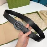 Gucci Selleria Leather Belt Black 368186 BGH0V 1000 - Image 2