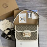 Gucci Horsebit 1955 Bag Beige White 25cm 602204 92TCG 9761 - Image 2