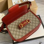 Gucci Horsebit 1955 Bag Beige Red 25cm 602204 92TCG 8561 - Image 5
