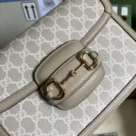 Gucci Horsebit 1955 Small Bag Beige White 25cm 602204 UULBG 9683 - Image 5