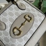 Gucci Horsebit 1955 Mini Bag Beige White 20cm 677212 UULAG 9682 - Image 6