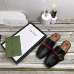 Gucci Women’s Princetown Leather Slipper Black 629084 CQXM0 1060 - Image 4