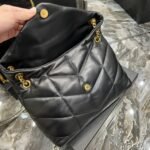 Saint Laurent Puffer Gold Tone Metal  Medium Black 35Cm - Image 6