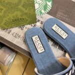 Gucci Women’s Slide Light Blue Denim 771589 FACK3 4609 - Image 6
