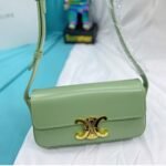 Celine Triomphe Shoulder Bag In Green 20cm 194143BF4 31LA - Image 8