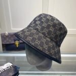 Gucci GG Supreme Denim Bucket Hat Black - Image 3