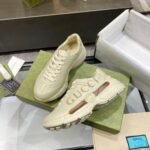 Gucci Women’s Rhyton Gucci Logo Leather Sneaker 528892 DRW00 9522 - Image 3