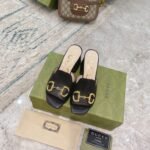 Gucci Women’s Slide Sandal With Horsebit Black 655412 BKO00 1000 - Image 5