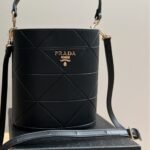 Prada Symbole Quilted Bucket Bag Black 21Cm - Image 3