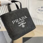 Prada Small Crochet Tote Bag Black 24cm - Image 2
