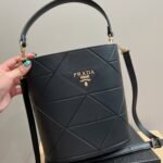Prada Symbole Quilted Bucket Bag Black 21Cm - Image 4