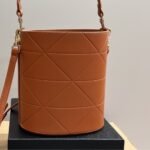 Prada Symbole Quilted Bucket Bag Brown 21Cm - Image 4