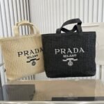 Prada Small Crochet Tote Bag Cream 24cm - Image 3