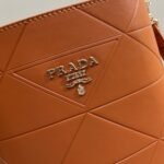 Prada Symbole Quilted Bucket Bag Brown 21Cm - Image 5