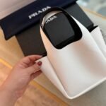 Prada Vittelo Daino Mini Tote Bag White 18Cm - Image 4