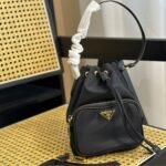 Prada Duet Re Nylon Bucket Bag Black 18Cm - Image 7