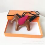 Hermes Rodeo Pegase Charm Brown Pink - Image 2