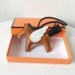 Hermes Rodeo Pegase Charm Brown White - Image 2