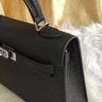 Hermes Kelly Mini Epsom Handbag Black 22cm - Image 6