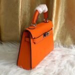 Hermes Kelly Mini Epsom Handbag Orange 19cm - Image 5