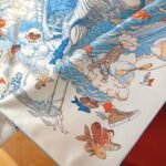 Hermes Sur Mon Nuage Scarf 90 White H003900S 05 - Image 3