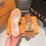 Louis Vuitton Lock It Flat Raffia Mules Brown - Image 3