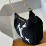 Louis Vuitton Over The Moon Bag Monogram Giant Teddy Fleece Black 28cm - Image 4