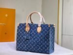 Louis Vuitton Onthego Tote Bag Denim Blue 35cm - Image 8