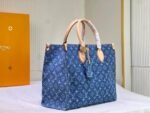 Louis Vuitton Onthego Tote Bag Denim Blue 35cm - Image 9