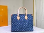 Louis Vuitton Onthego Tote Bag Denim Blue 35cm - Image 6