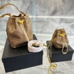 Prada Satin Mini Bag With Crystals Platinum 20Cm - Image 3