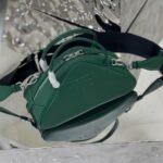Prada Triangle Leather Bag Green 25Cm - Image 2