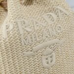 Prada Crochet Bucket Bag Beige 24cm 1BE068 2M2T F0018 V OUO - Image 5
