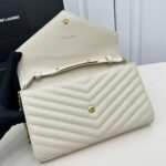 Saint Laurent Cassandre Envelope Chain Wallet White 24cm 377828BOW019207 - Image 6