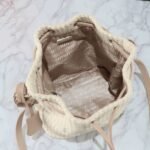 Prada Crochet Bucket Bag Beige 24cm 1BE068 2M2T F0018 V OUO - Image 7